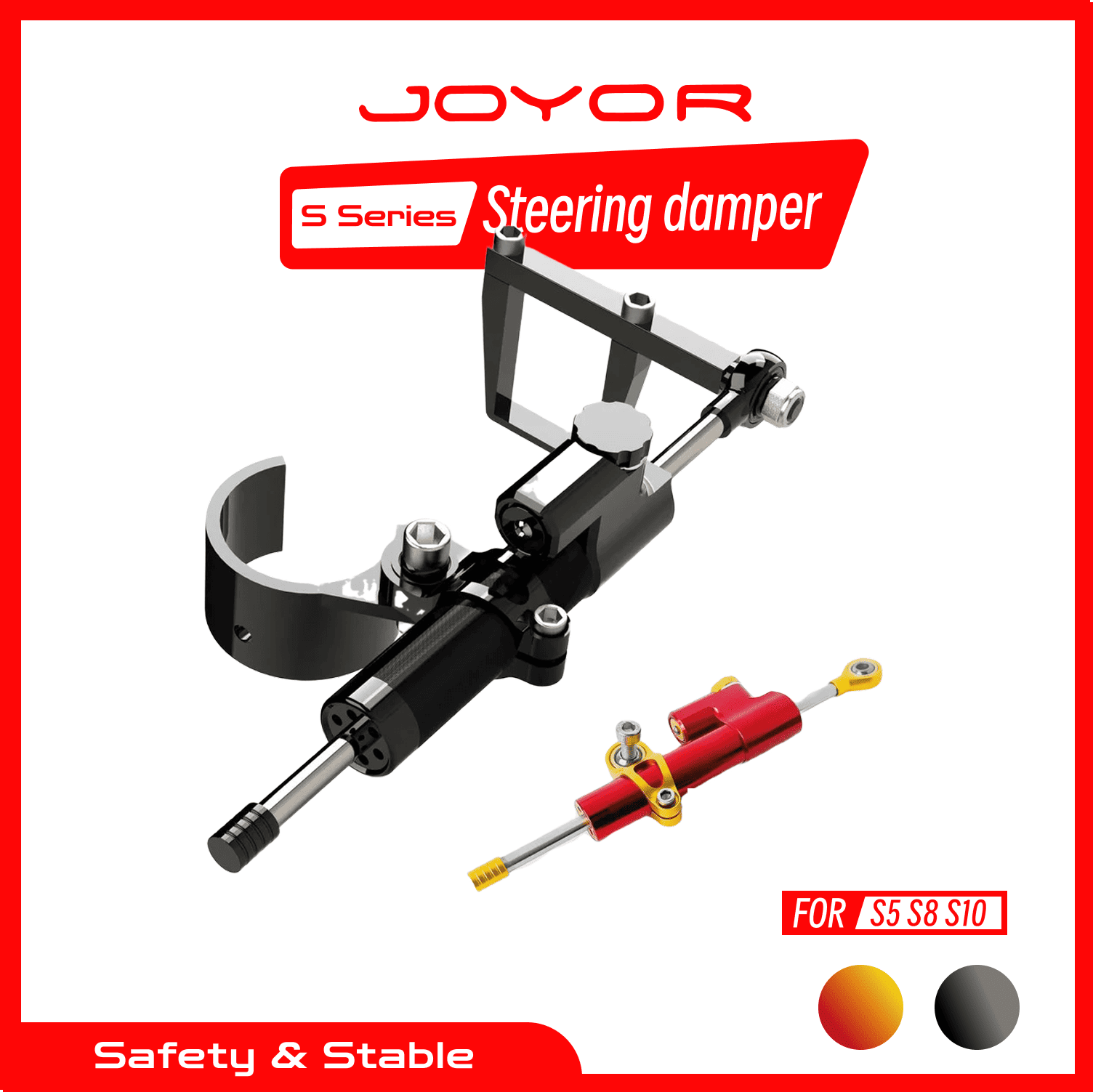JOYOR S5/S8S/S10S Steering Damper – Eliminates Speed Wobble JOYOR S5/S8S/S10S Steering Damper – Eliminates Speed Wobble