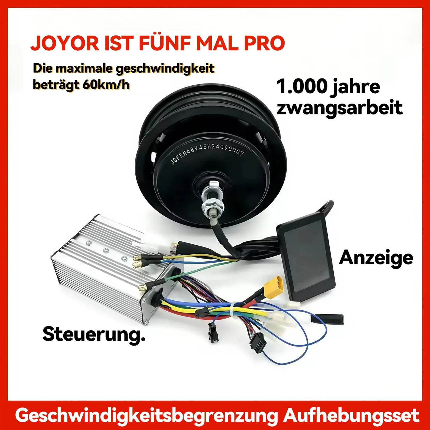 JOYOR S5 ABE / Pro Geschwindigkeitsbegrenzung Aufhebungsset mit 1000W Motor zur Geschwindigkeitserhöhung des Elektrorollers (Controller, Anzeige und Motor)
