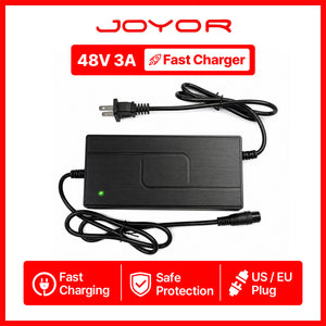 Cargador rápido JOYOR S8E 48V 3A, opciones de enchufe para EE. UU./UE