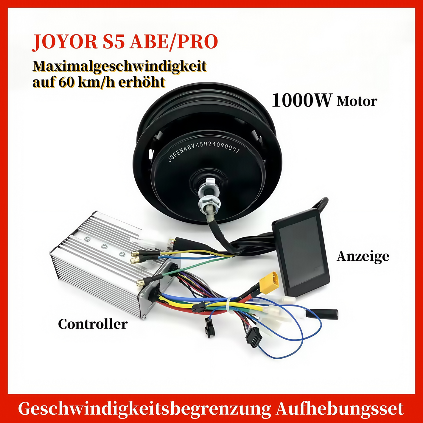 Kit di sollevamento del limite di velocità JOYOR S5 ABE / Pro con motore da 1000 W per aumentare la velocità del monopattino elettrico (controller, display e motore)