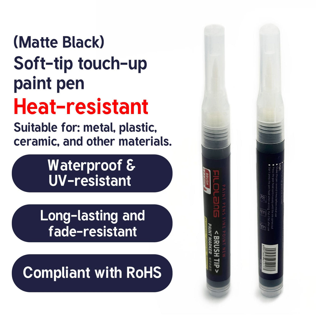 Pintura de retoque para patineta eléctrica color negro mate: resistente al calor e impermeable