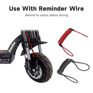 E-scooter & E-bike  Disc Lock Safety Protection Padlock Aluminum Alloy AntiTheft Alarm+Reminder Rope+Lock Bag MotorcycleAccessory