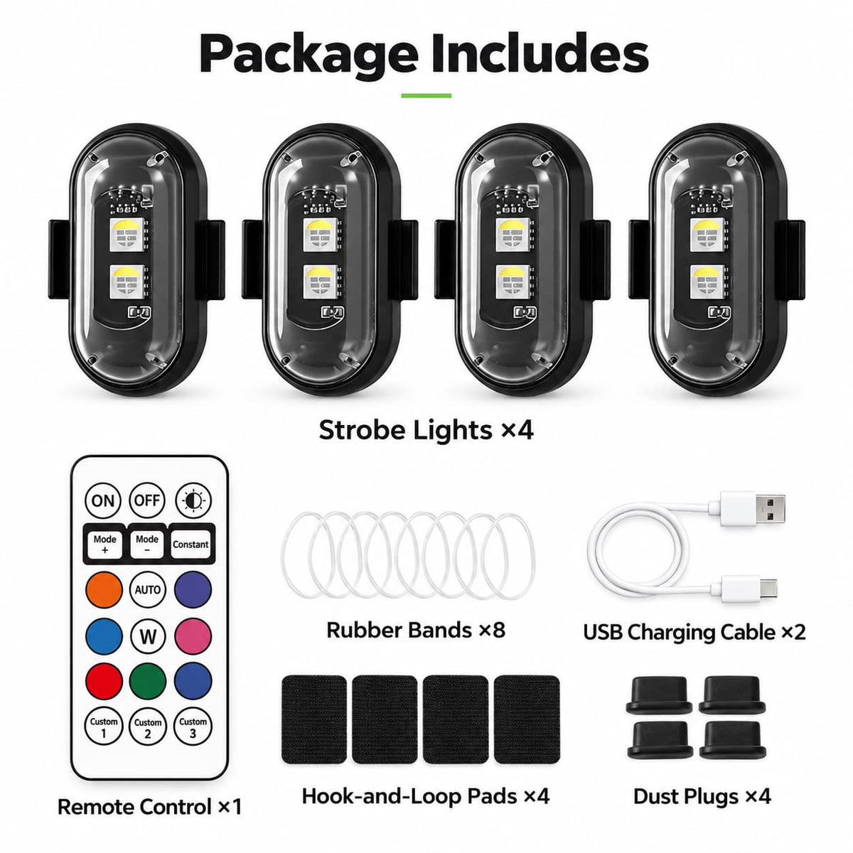 E-Scooter/Bike Wireless Eechargeable Remote-Control LED Strobe Light
